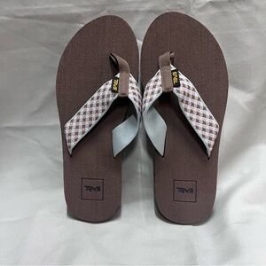 TEVA WOMENS 7 RETRO GEOMETRIC NEUTRAL REFLIP FLIP FLOPS SANDALS New Without Tags